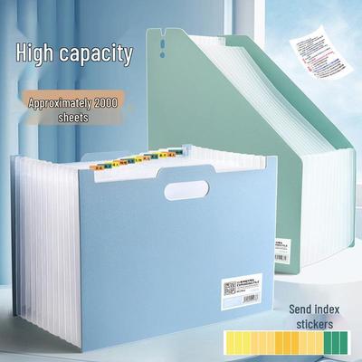 Многослойная сумка-гармошка формата А4: Настольная папка-органайзер большой вместимости с 13 карманами для студентов