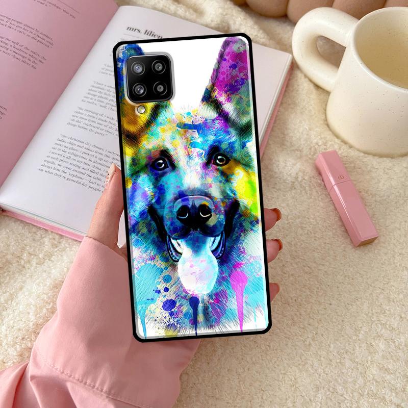 Мультяшная немецкая овчарка Чехол для Samsung Galaxy A55 A35 A15 A32 A12 A22 A52 A54 A34 A14 A56 A36 A26 A16 A13 A53 A06
