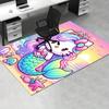 1 шт. Sanrio Hello Kitty Ковер для офиса с принтом русалки Прямоугольный коврик под стол, Идеальный декор для гостиной, спальни, кухни, Нескользящий пол