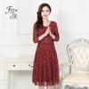 New Arrivals: Women's Printed Taiwan Yarn Slim Fit Midi Dress with Three-Quarter Sleeves for Spring, Summer, and Autumn