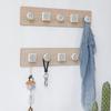3/4/5 Hooks Nordic Wooden Coat Hooks Rustic Hat Clothes Bag Rack Practical Key Holder  Homestay