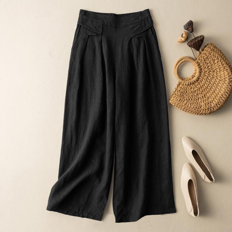 ZANZEA Женские повседневные свободные брюки с эластичной резинкой на талии, однотонные