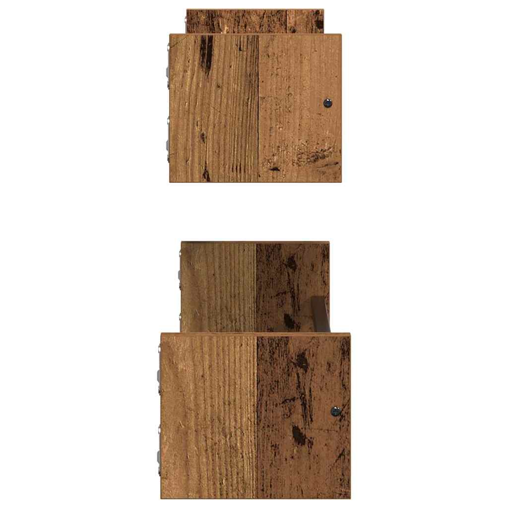 Wall Shelf Wall Mounted 2 pcs Reclaimed Wood Look 60 x 16 x 14 cm