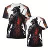 Летняя мужская футболка Samurai Harajuku Printed Round Neck Short Sleeve Street Trend Tops Male Oversize Clothing Футболка для мужчин