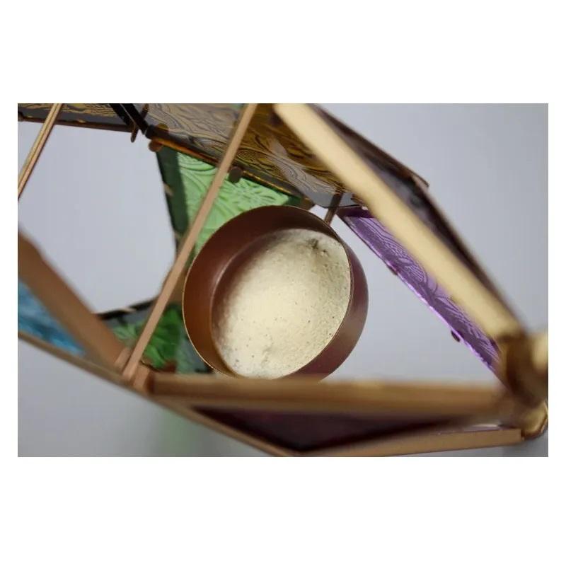 Винтажный Подсвечник-Звезда Стеклянный Фонарь Подвесные Украшения Лампа в Марокканском Стиле Европейский Свадебный Декор Стекло