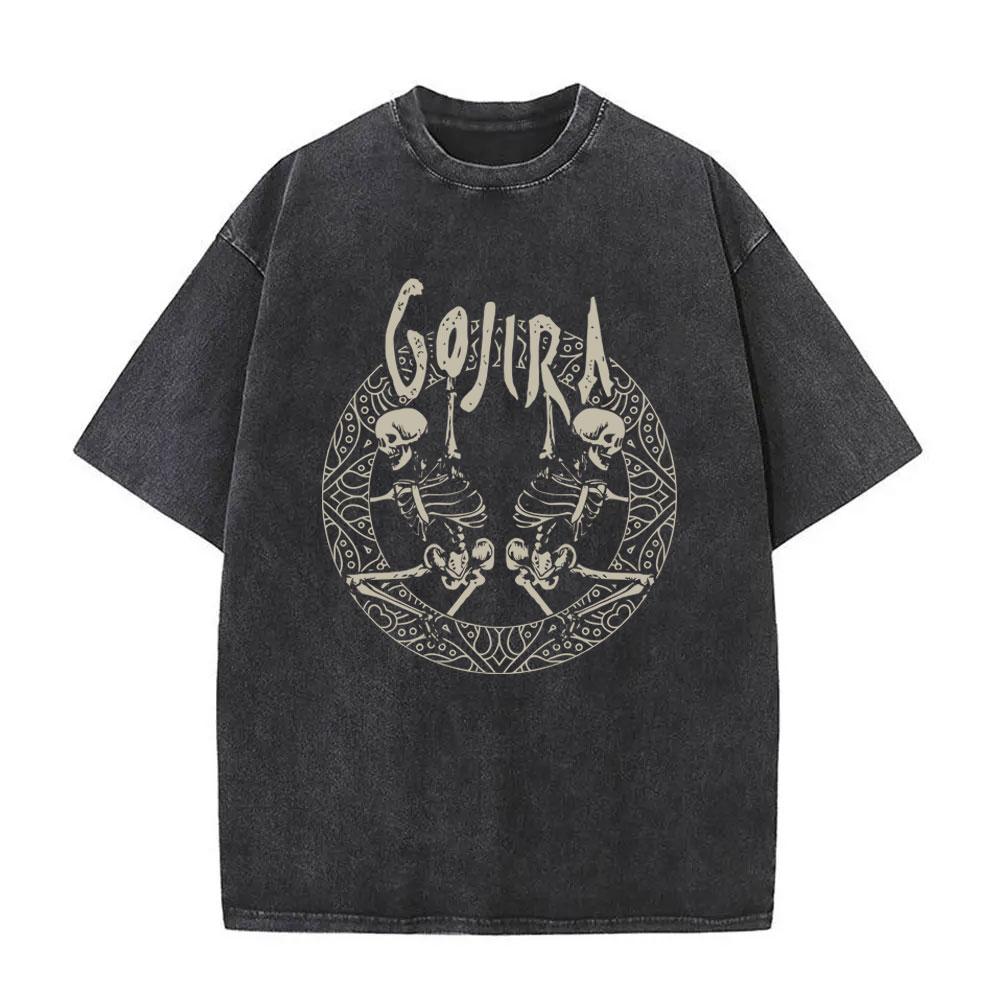 Washed Vintage Metal Band Gojira Magma Music Album Graphic T-shirt Men Women Clothing Gothic Rock Oversized Tshirt Short Sleeve