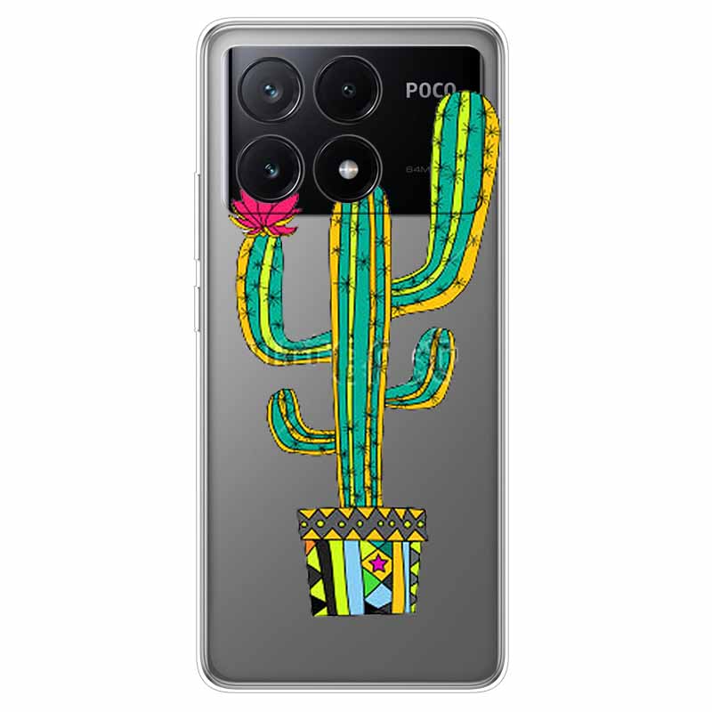 Чехол для Xiaomi Poco X6 Pro Прозрачный Милый Мягкий Силикон ТПУ Чехол для Poco X6 / X6 Pro 5G Чехол для Телефона X 6 X6Pro Прозрачные Чехлы