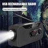 Emergency Solar Radio with LED Flashlight SOS Alarm Compact Design Portable Rechargeable Hand Crank AM/FM Radio