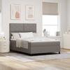 Box Spring Bed with Headboard Taupe 140 x 190 cm Fabric