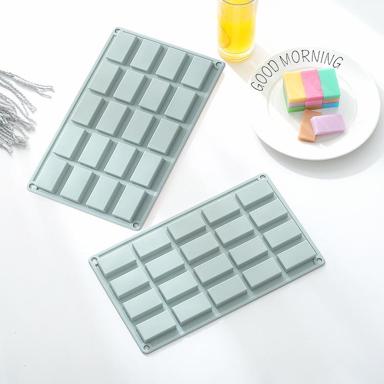 DL 20 Grids Прямоугольная силиконовая форма для торта Форма для желе, пудинга, шоколадных блоков