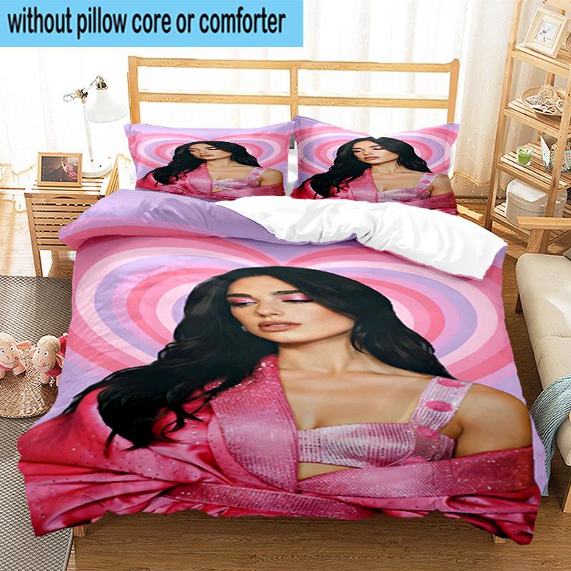 3PCS pop music Dua Lipa 3pcs Bedding,Including 3PCS Duvet Cover And 2pcs Pillowcases Perfect for Christmas,Ideal for Bedroom, Dormitory