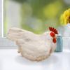 Реалистичная фигурка модели белой курицы, реалистичная модель курицы с искусственными перьями для магазина, двора, патио, Пасхи, сада