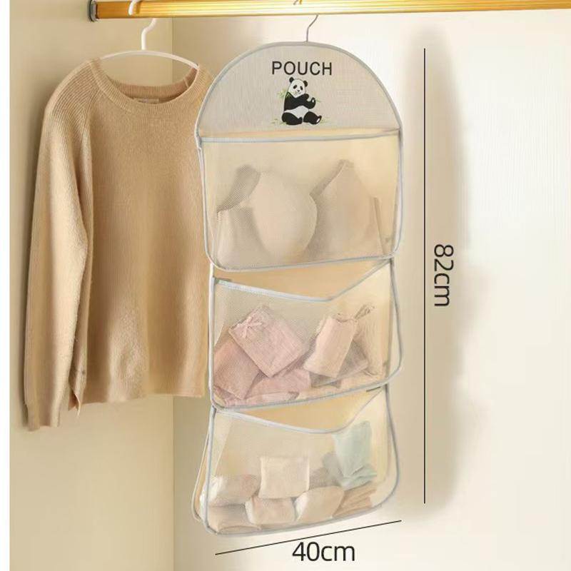 NEW Hanging Mesh Storage Bag, Multi-layer Organizer with Large Capacity, Space Saving Wardrobe Solution for Socks & Accessories