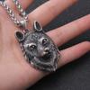 Модный винтажный кулон в виде головы волка в стиле викингов для мужчин и мальчиков в стиле панк из титановой стали с амулетом в виде животного, ювелирный подарок