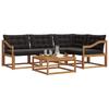 Outdoor Sofa Set with Cushions 5 pcs Natural and Black