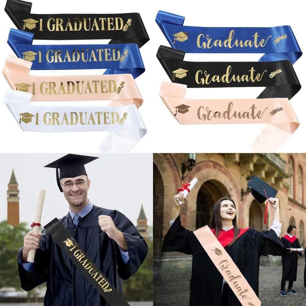 5pcs Satin Graduation Sash Belts Elegant Bachelor Sash Congratulations Straps  Photo Booth