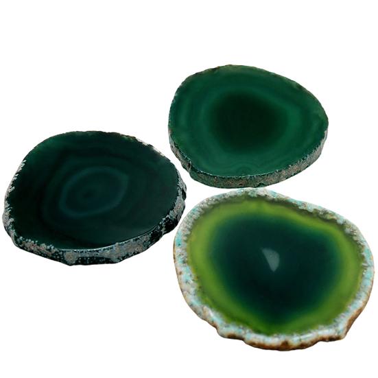 Polished Dyed Coaster Compact Stone Natural Agate Sliced Coaster Desktop Decor