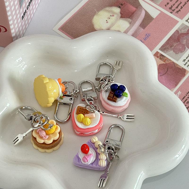 Творческий сладкий десерт торт вилка брелок кулон для женщин мужчин милый имитация еды рюкзак украшения аксессуары подарки