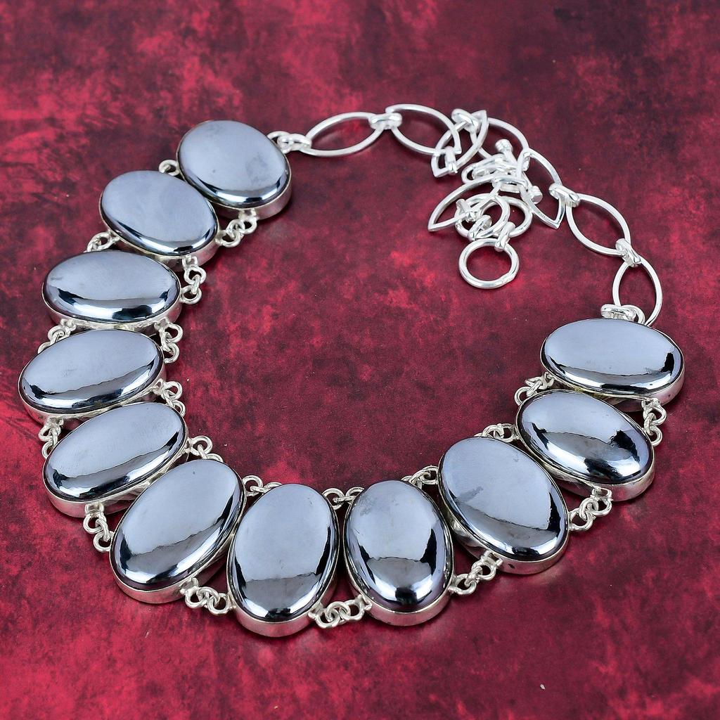 Natural Shungite Designer Necklace Handmade Jewelry, 925 Solid Sterling Silver Adjustable Chain Necklace Jewelry, For Thanksgiving