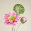 Finished Handwoven Crochet Lotus Flower Artistic Artificial Plant Decor  Home Decor