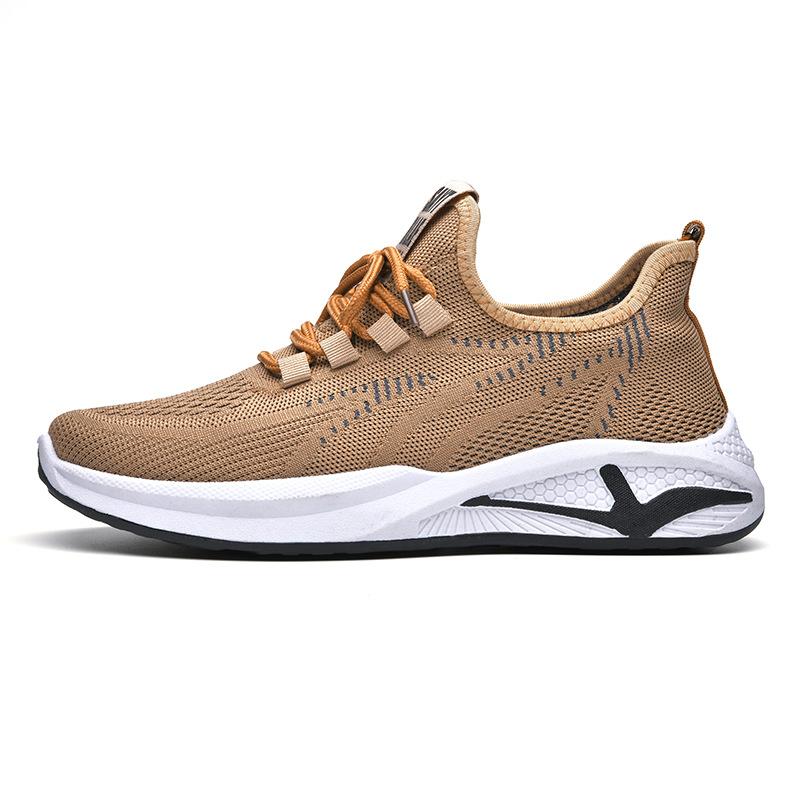 Men's Shoes Running Shoes 2025 Summer New Fashion Korean Version Breathable Tide Shoes Flying Woven Casual Shoes Men's Sports Shoes