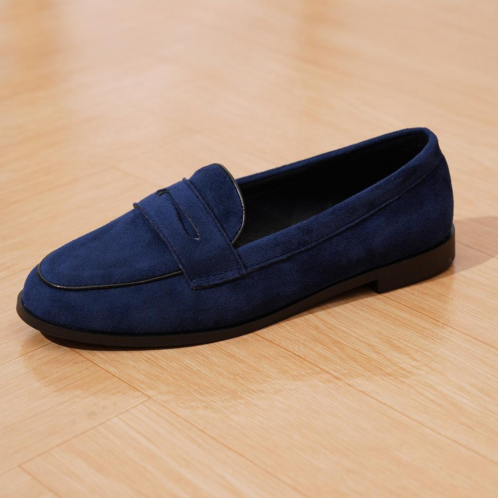 Large Size Retro Loafers Handmade Casual Women's Shoes Cowhide Suede One-pedal Women's Leather Shoes