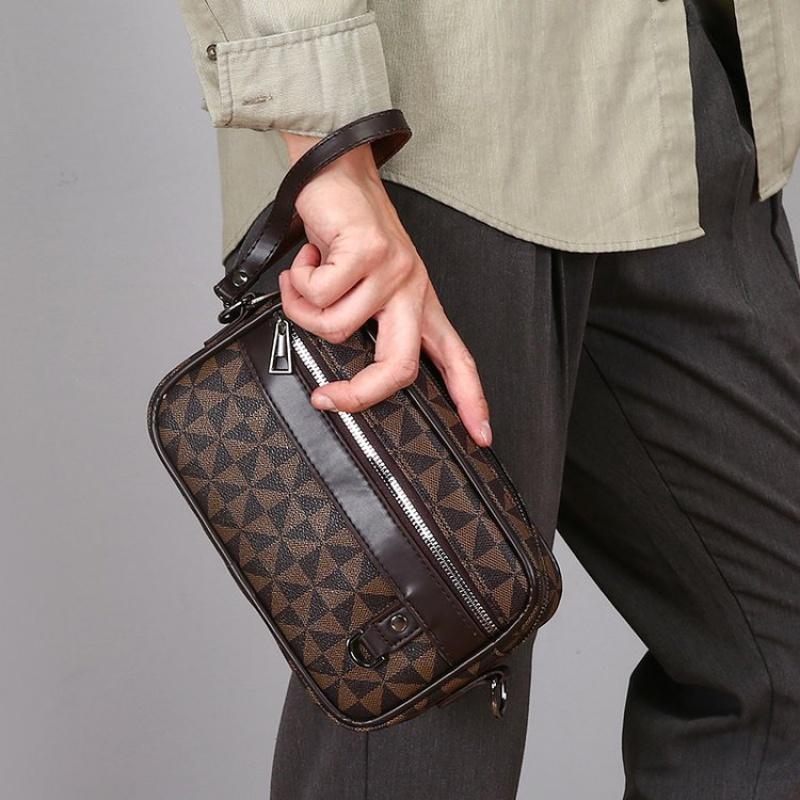 Повседневная деловая сумка через плечо для мужчин, сумка через плечо из искусственной кожи, маленькие сумки через плечо, дизайнерские мужские сумки на ремне в квадратную клетку