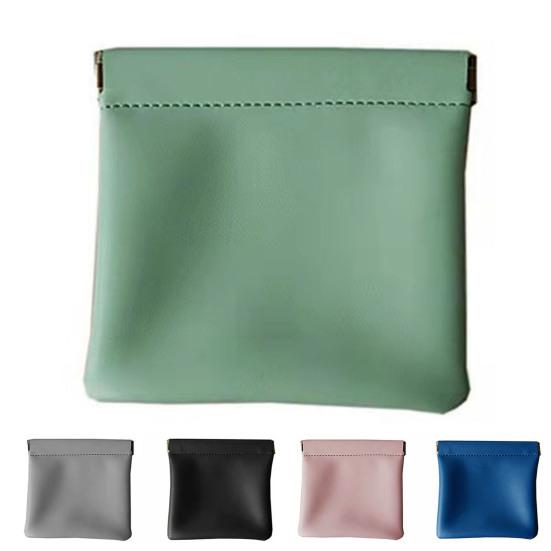 Стильная портативная косметическая сумка из искусственной кожи для хранения сплошного цвета