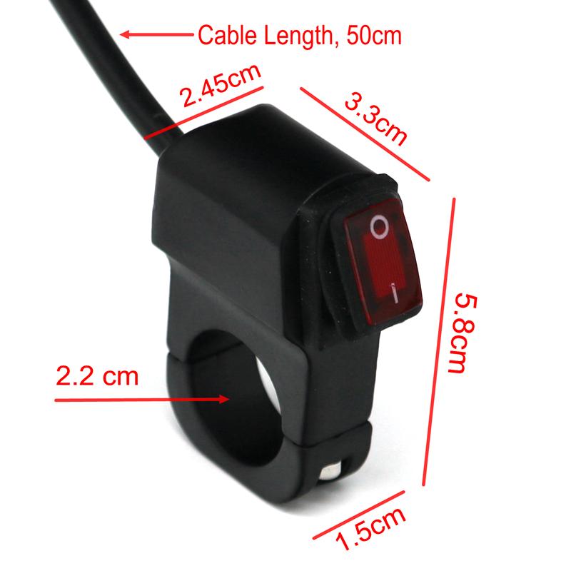 LMoDri переключатели для мотоциклов, водонепроницаемый скутер, квадроцикл, 7/8 дюйма, руль, индикатор поворота, электрический переключатель со светодиодной подсветкой двигателя