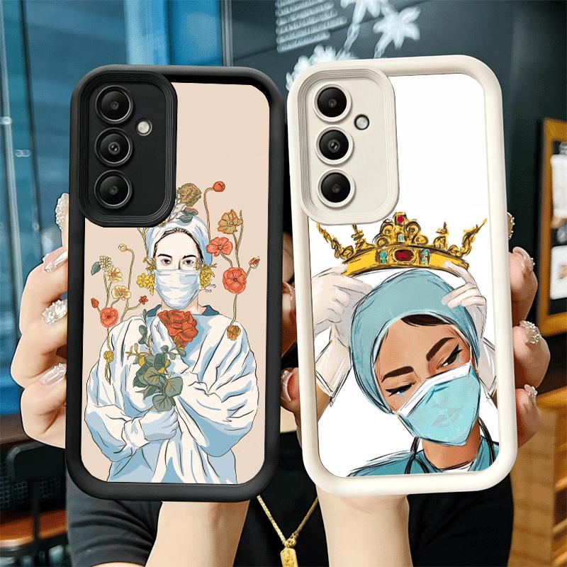 Phone Case for Samsung Galaxy A17 A16 A15 A14 A13 Doctor Nurse Cartoon A56 A36 A26 A55 A35 A25 A54 A34 A24 A53 A33 A23 A07 A06