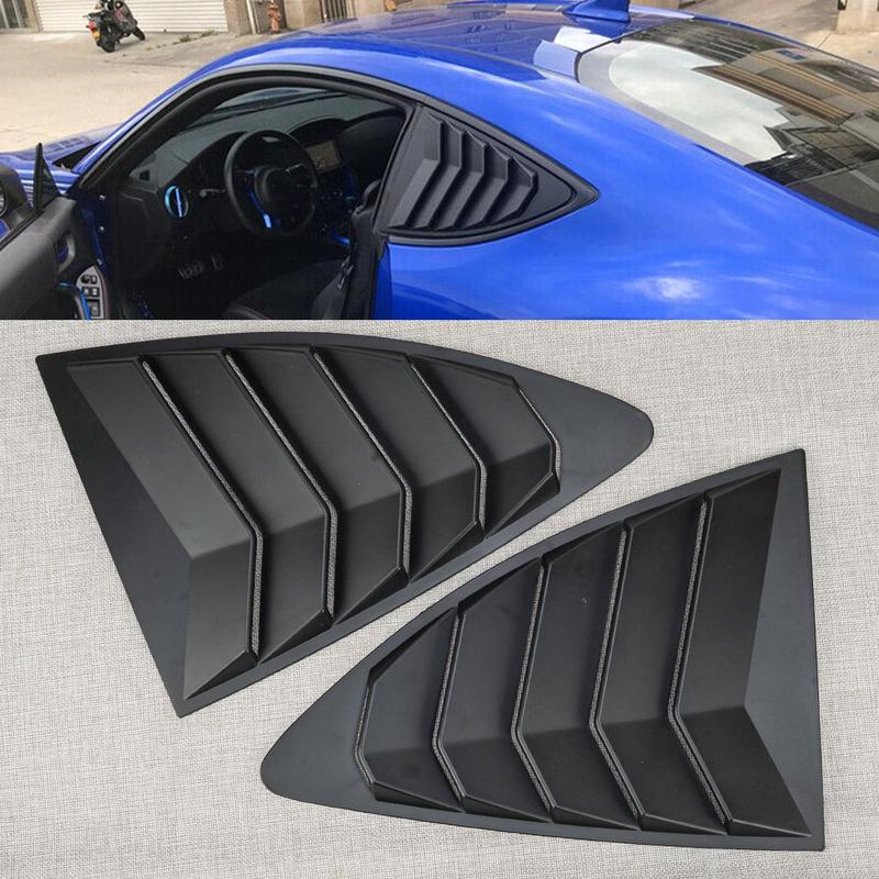 1 Pair Matte Black Rear Side Window Louver Vent Cover Trim Fit for Toyota 86 Subaru BRZ 2012 2013 2014 2015 2016- ABS Plasic