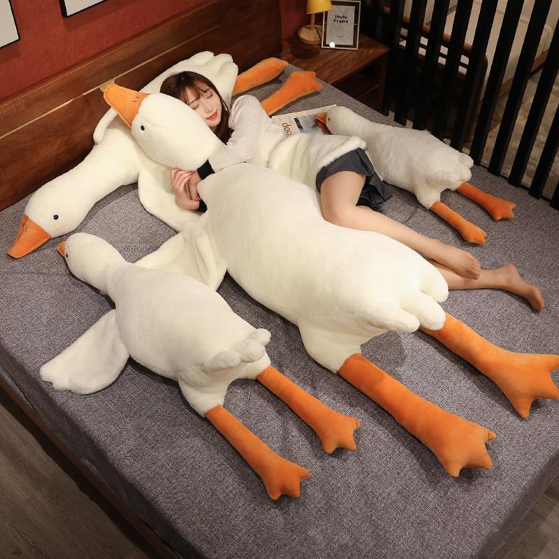 Delightful White Goose Huge Pillow Plush Sleeping Toy Cushion Gift