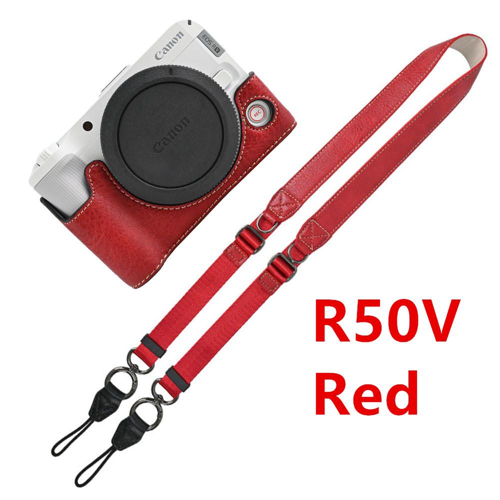 Получехол для камеры из ПУ кожи личи для Canon EOS R50V R50 R100 R8 R10 R5 R5II R6 R6II 200D 200DII SX70HS, чехол с плечевым ремнем