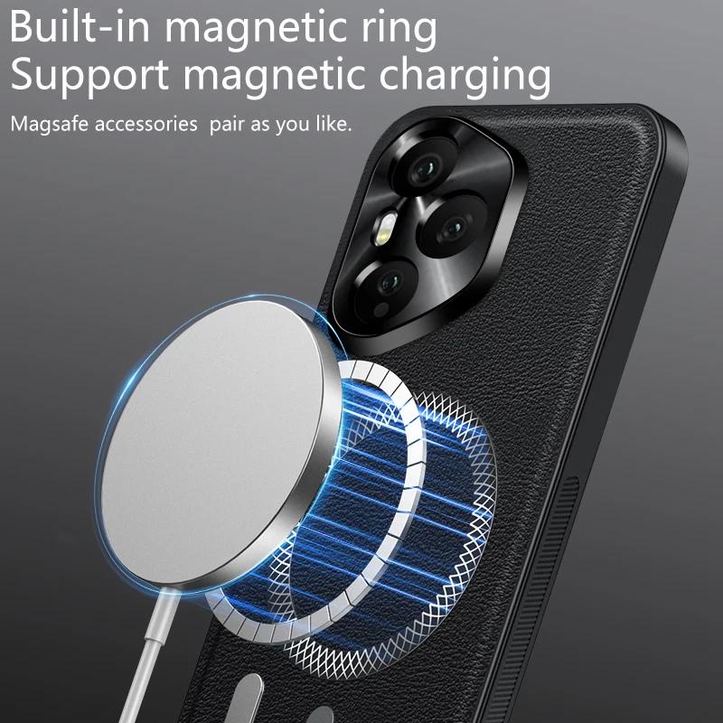 Чехол для Huawei Honor 400 Pro из искусственной кожи, магнитная защитная крышка для Honor 300 200 Pro, противоударный чехол-накладка на заднюю панель телефона