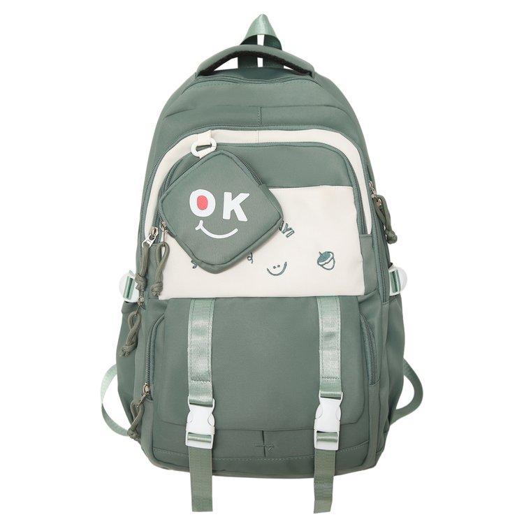 Schoolbag new high-value, light weight, cute, fashionable and versatile large-capacity schoolbag, junior high school and high school students backpack