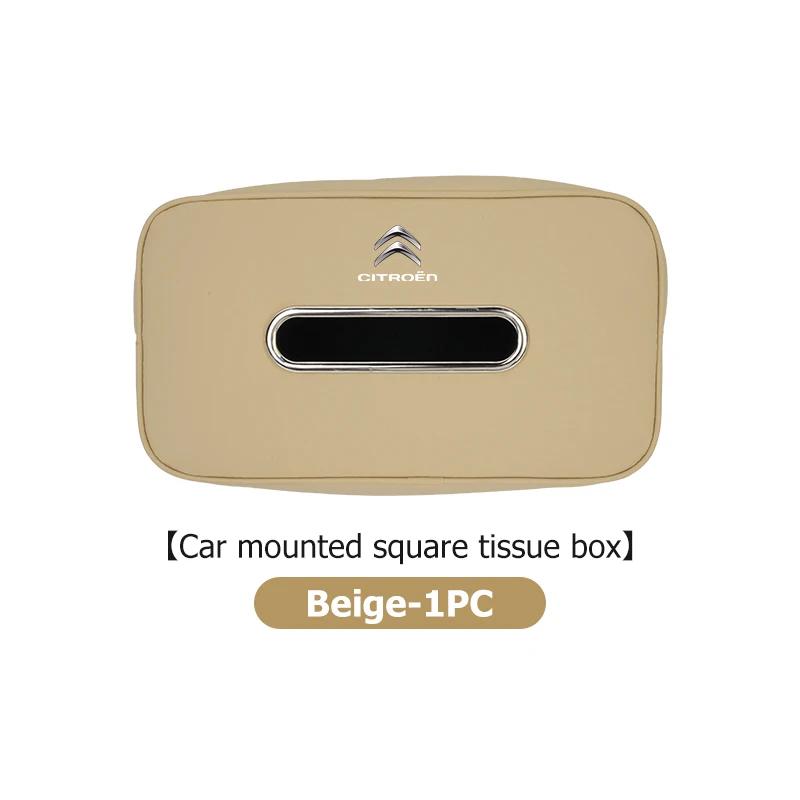 OCDK9 Car Leather Tissue Box Seat Back Armrest Hanging Storage Bag For Citroen C4 C3 C5 C1 C2 C6 VTS C4L DS3 DS4 DS5 Grand Berlingo