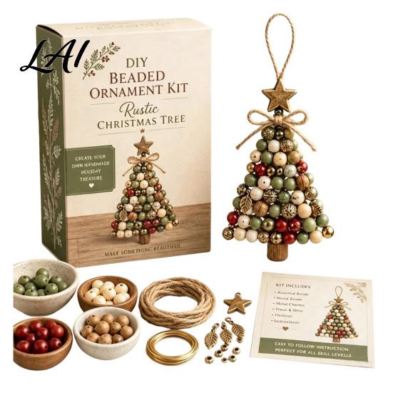 Plastic Bead Ornament Supplies DIY Christmas Tree Beaded Kit 3D Craft Set Beading Projects for Teens Making Beginner Friendly with Step-by-Step