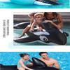Cross Black Whale Inflatable Water Toy - PVC Floating Raft Bed for Children's Swimming and Sea Play
