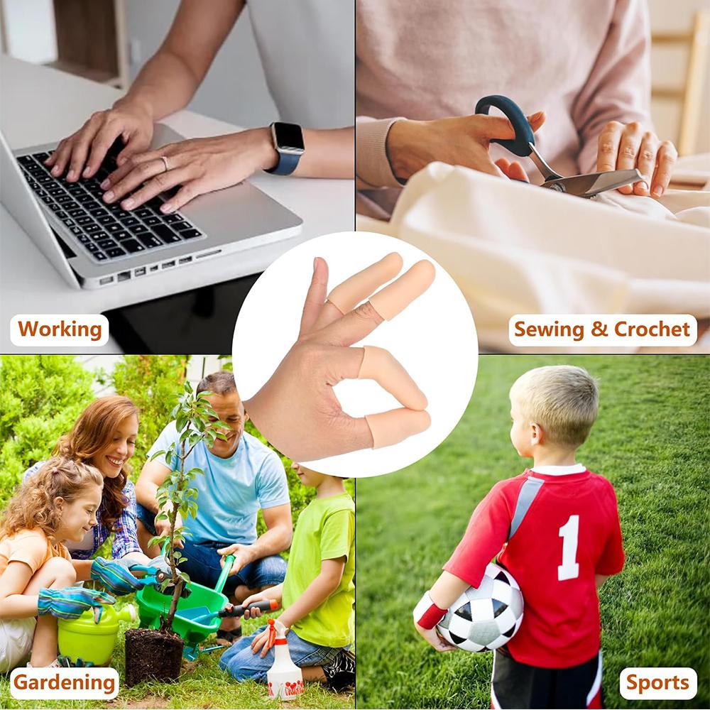 20 шт. напальчников, силиконовые протекторы для кончиков пальцев при трещинах пальцев, ранах