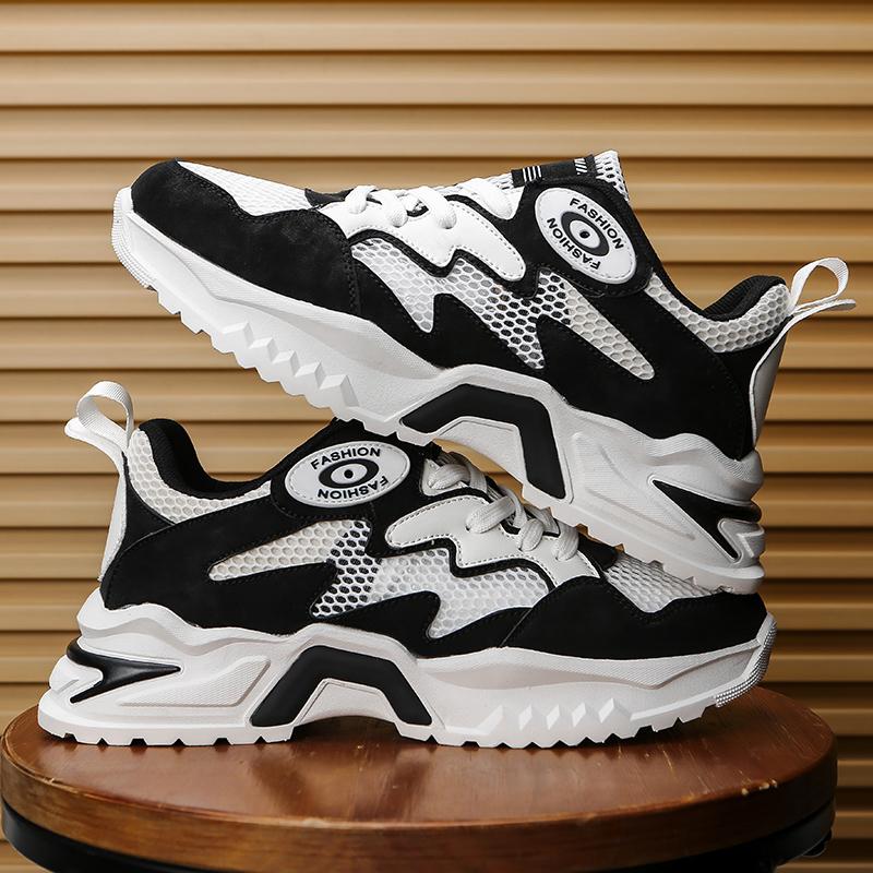 Мужские корейские шнурки Модные спортивные туфли Четыре сезона Мягкая подошва Удобные повседневные кроссовки Уличные студенческие кроссовки для бега Размер 47