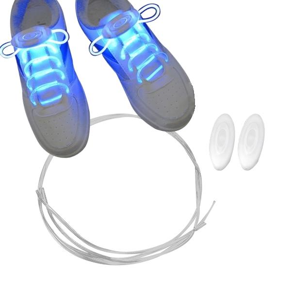 Pair of LED Shoelaces with Fixed Light, Fast or Slow Flashing Red
