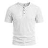 Men's Summer 3-Button Henley Short Sleeve T-Shirt, Casual Basic Undershirt Top for Men, In Stock