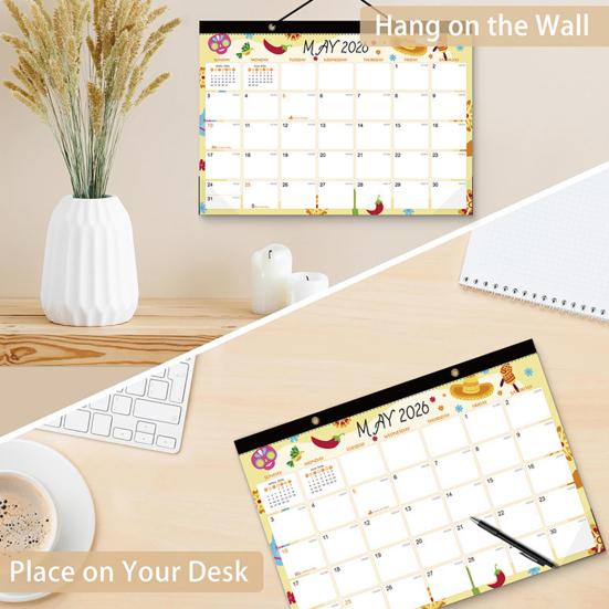 Настенный календарь 2026-2027 гг. Янв. 2025 - Июнь 2026 18-месячный планировщик 12" x 17" Настенный календарь с крючком для подвешивания и юлианскими датами для организации