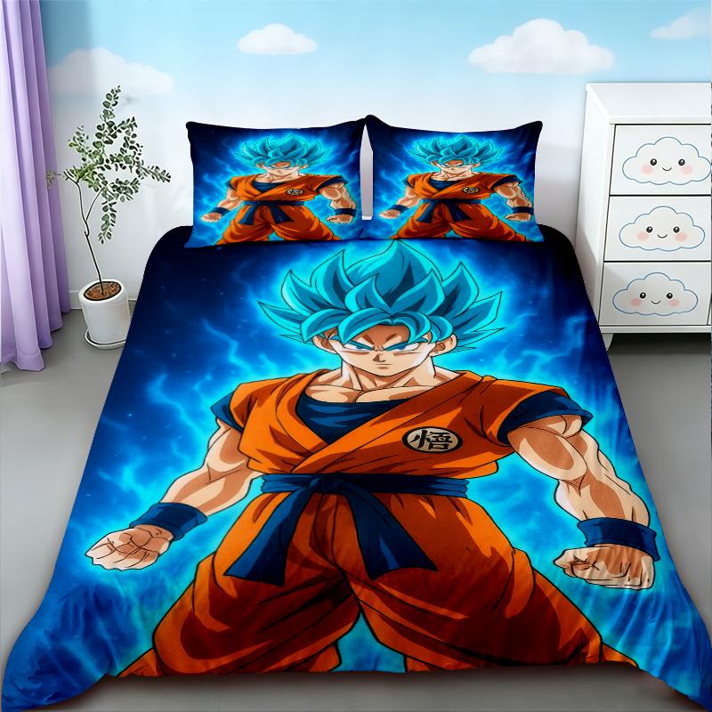 Аниме Dragon Ball 3 шт. Пододеяльник Гуку Мультяшный Комплект Постельного Белья Детский Чехол на Одеяло Размер Queen King для Спальни Домашний Декор