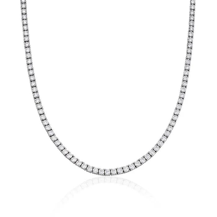 [Anti-Turn] Essence Silver (W) 4-Prong Tennis Necklace 3.0mm HL4N51413W9400
