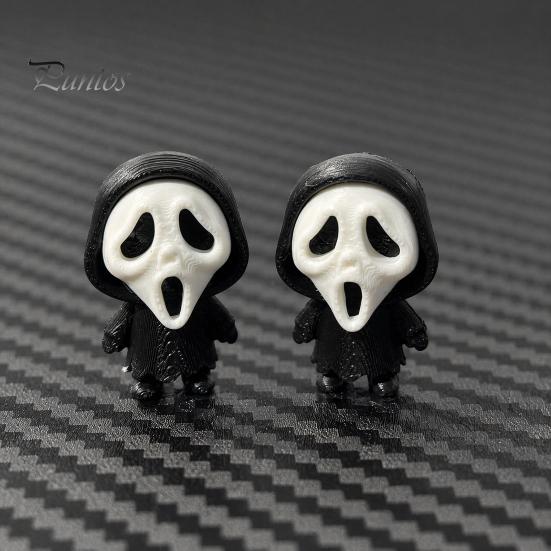 Черная мантия Призрак Фигурка 3D Печать Лицо Крика Украшение, Мини Настольная Статуэтка для Хэллоуина Миниатюрный Подарок Украшение, Забавный Скелет Дом