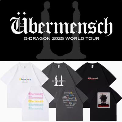 G Dragon UberUnisexsch Концертная Футболка Унисекс Женская K-pop Мода Принт Хлопковая Футболка Летние Топы с Коротким Рукавом Трендовая Свободная Одежда