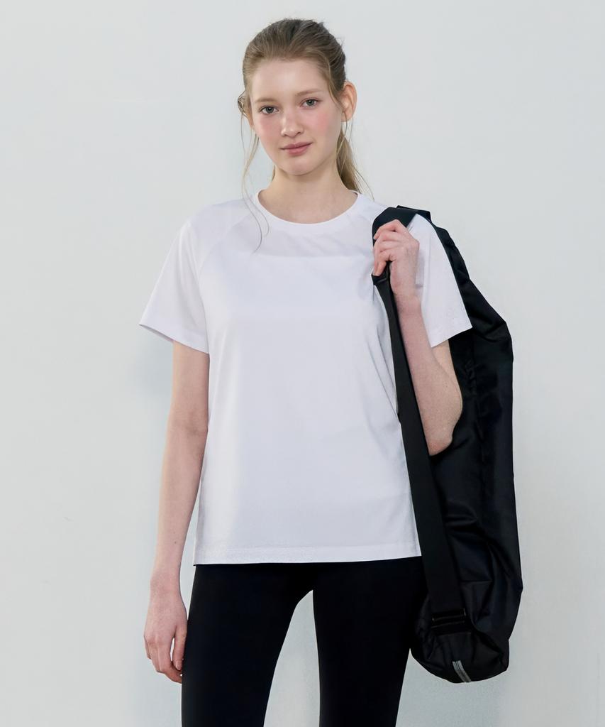 BASIC HOUSE Women'S Cool Breeze Raglan Round Short Sleeve T-Shirt White Lzts3223 (Type B)