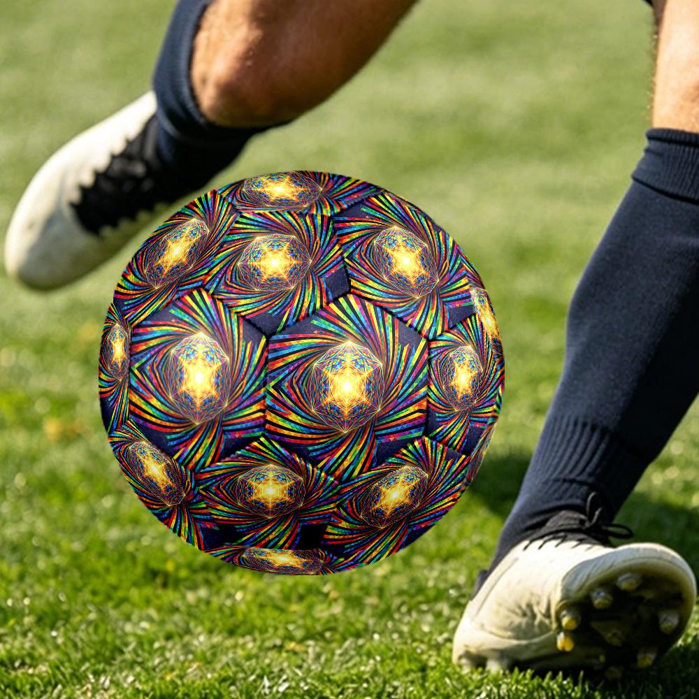 1pc Colorful Kaleidoscope Themed Soccer Ball, Size 5, Lightweight PVC Material, Outdoor Training Soccer Ball Gift. q62265