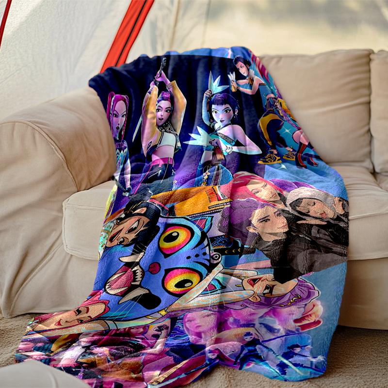 1pc Digital Print Nap Blanket, Kpop Demon Hunters Blanket for Home Use, All Season Warmth, Christmas and Valentine's Day Gift Blanket